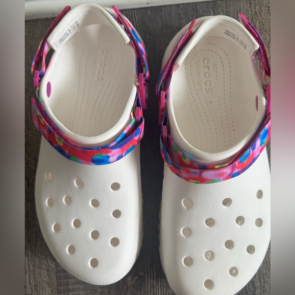 CROCS‎ CLASSIC HIKER SOLARIZED CLOG WHITE/MULTICOLOR Shoes Mens size 11 NWOT - Picture 3 of 6